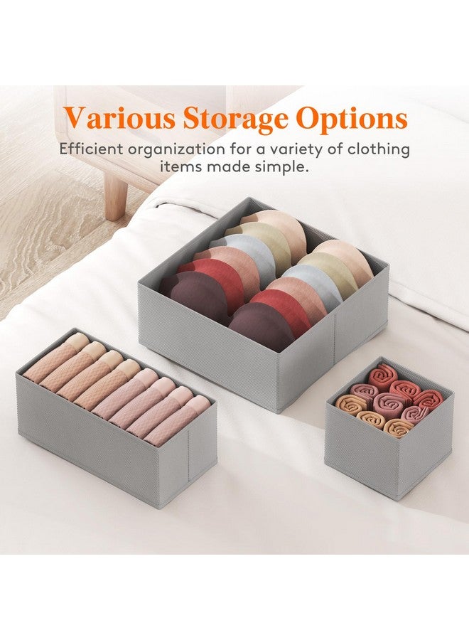 Lifewit Lifewit Drawer Organizer Clothes for Closet 16 Pack, 3 Sizes Underwear Wardrobe Drawer Dividers, Fabric Foldable Dresser Storage Organizer Bins for Sock, Bra, Lingerie, Undies, Grey  - Image 3