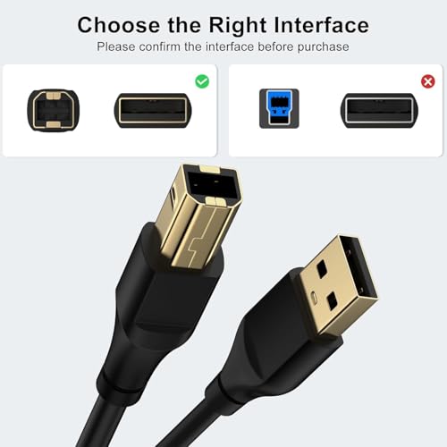 rts High Speed USB 2.0 (5 Meter / 16.40 Feet / 500 CM) Printer Cable USB Scanner Cable A Male to B Male Compatible with Printers, Scanner for Canon, Brother, Dell, HP, Samsung, Lexmark, Panasonic - Image 5