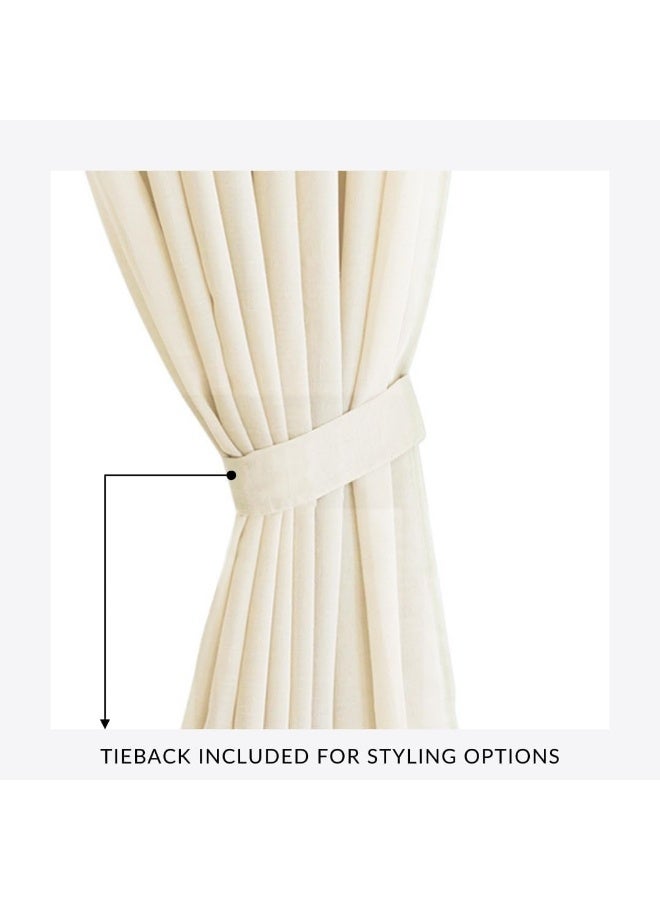 Elrene Home Fashions Carmen Sheer Extra-Wide Weatherproof Indoor/Outdoor Grommet Top Curtain Panel with Coordinating Tieback for Porch, Pergola, Patio, Deck, 114â€W x 108â€L, Ivory - Image 5
