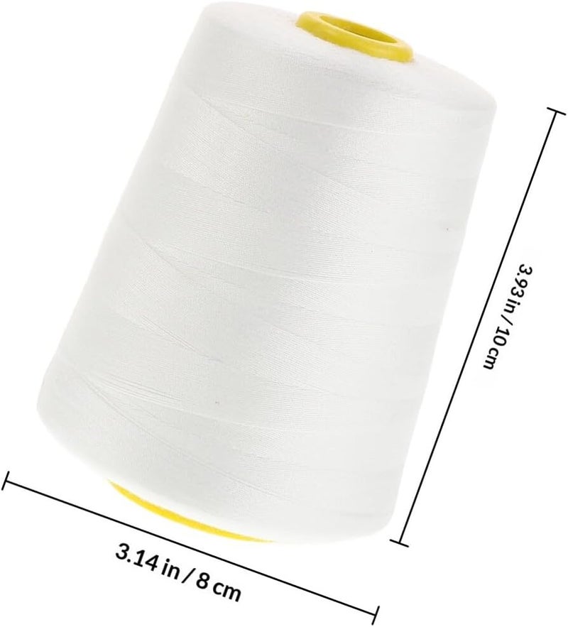 5000 Yards Heavy Duty Polyester Sewing Thread 3-Strand Quilting Thread White for Household Sewing and Embroidery Machine Use - Image 2