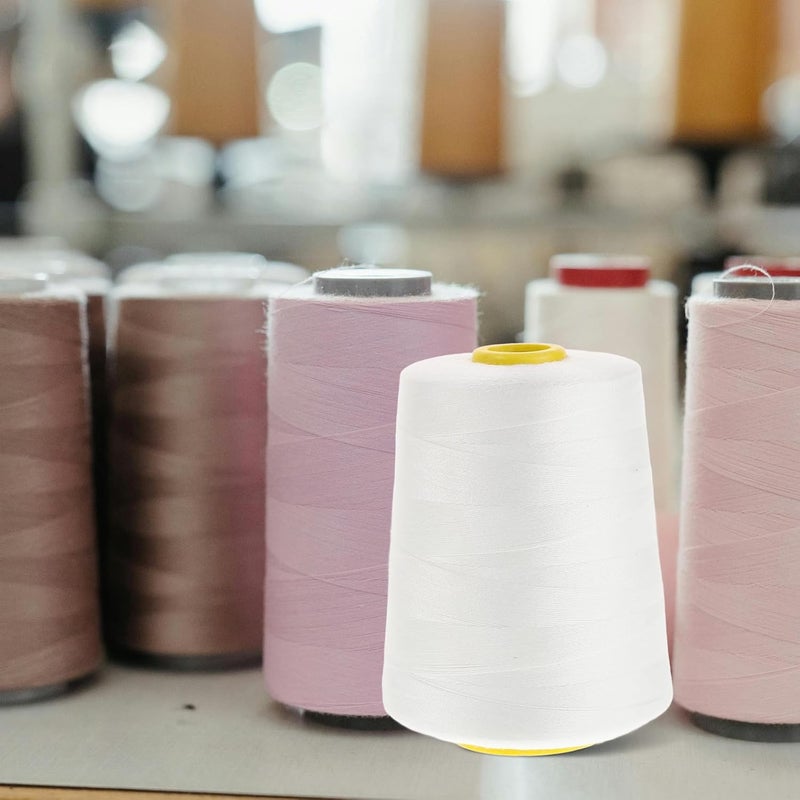 5000 Yards Heavy Duty Polyester Sewing Thread 3-Strand Quilting Thread White for Household Sewing and Embroidery Machine Use - Image 4