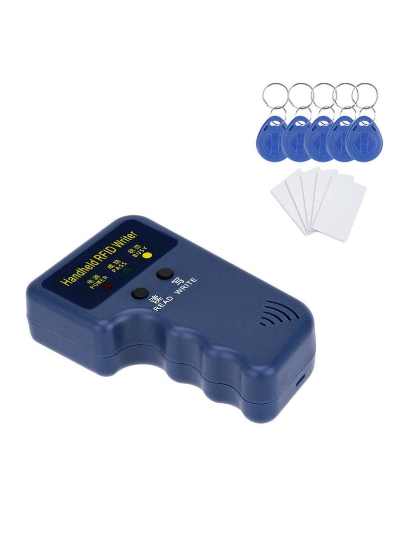 Professional Handheld RFID 125KHz ID Card Copier Reader Writer Portable Duplicator Durable with 5 Writable Tags 5 Writable Cards (Copier Bundle)  - Image 1
