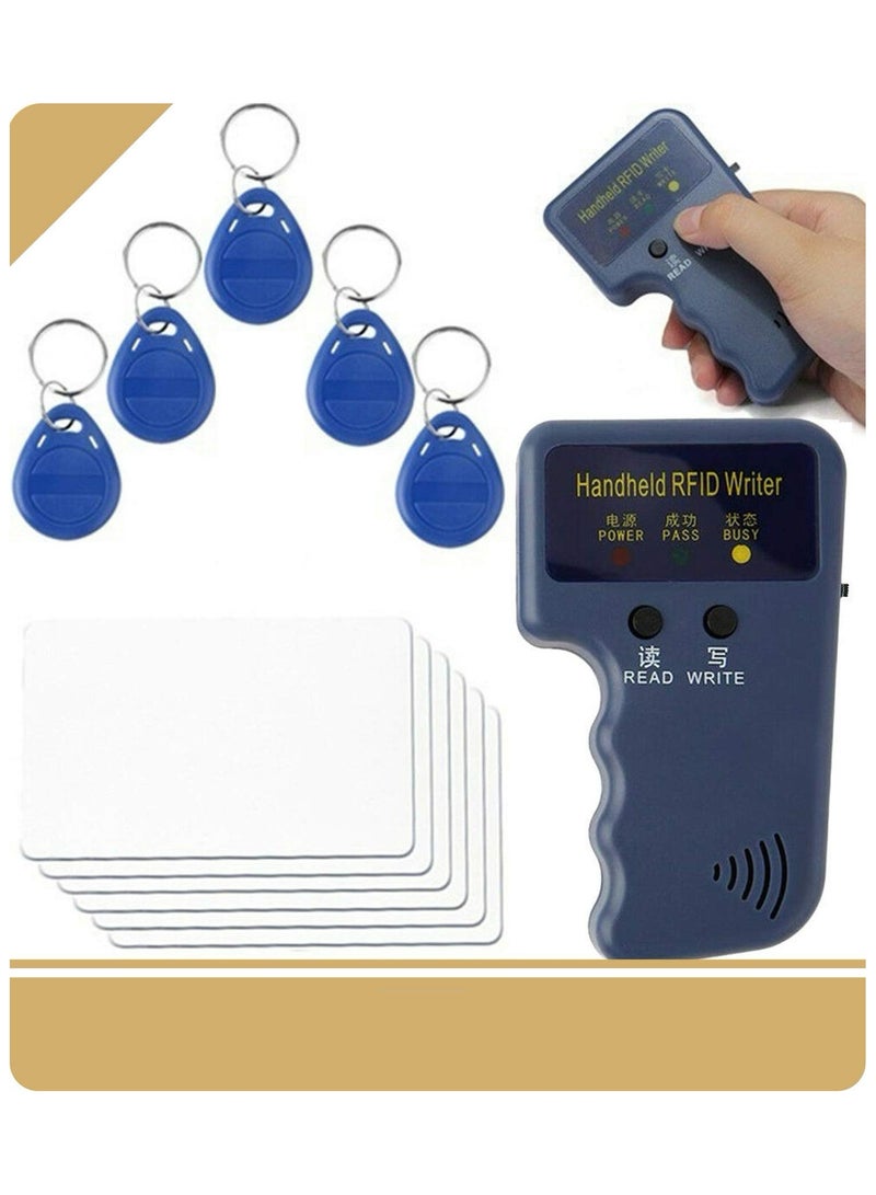Professional Handheld RFID 125KHz ID Card Copier Reader Writer Portable Duplicator Durable with 5 Writable Tags 5 Writable Cards (Copier Bundle)  - Image 2