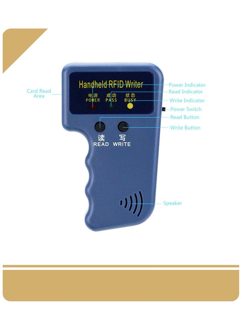Professional Handheld RFID 125KHz ID Card Copier Reader Writer Portable Duplicator Durable with 5 Writable Tags 5 Writable Cards (Copier Bundle)  - Image 5