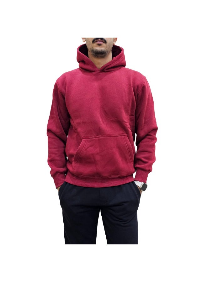 heavy cotton back print (stop making sense) unisex hoodie - regular fit - Burgundy - Image 2