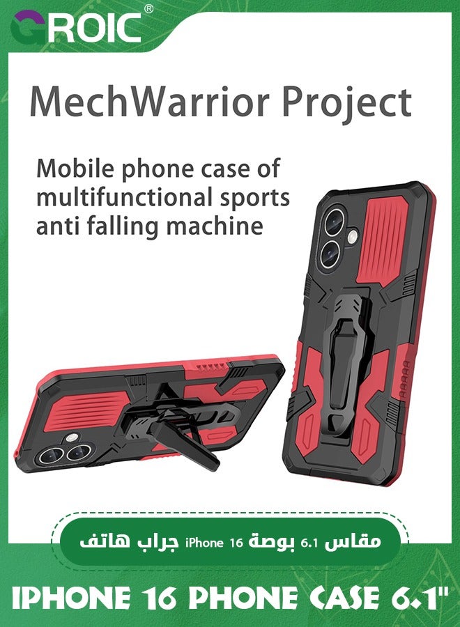 GROIC iPhone 16 Phone Case,iPhone 16 Case with Ring Holder Stand,Support Magnet Car Mount,Shockproof Phone Cover iPhone 16,iPhone 16 Phone Shell 6.1'' - Image 4