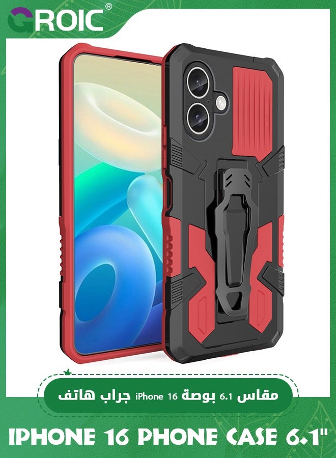 GROIC iPhone 16 Phone Case,iPhone 16 Case with Ring Holder Stand,Support Magnet Car Mount,Shockproof Phone Cover iPhone 16,iPhone 16 Phone Shell 6.1'' - Image 1