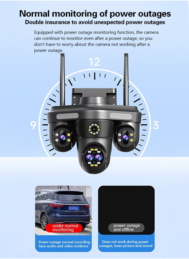 Generic 10x zoom surveillance camera, 20MP Wifi IPC360, outdoor three-lens three-screen intelligent human tracking camera, three types of intelligent night vision (up to 30 meters), two-way talk, rainproof, lightning-proof, dustproof, all-round monitoring coverage without blind spots  - Image 2