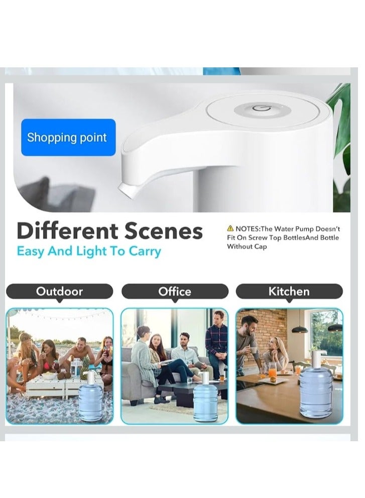 Shopping Point Water Dispenser Pump for 5 Gallon Bottle, USB Rechargeable Electric Water Bottle Pump Dispenser Portable Drinking Water Pump for Home Camping Office Universal 1-5 Gallon Bottle - Black - Image 3