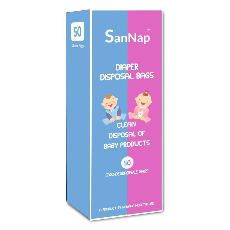 SanNap Baby Diaper Disposal 50 Bags/Sacks (Toss Dirty Diapers Bag) - Pack of 50 Bags - Image 4
