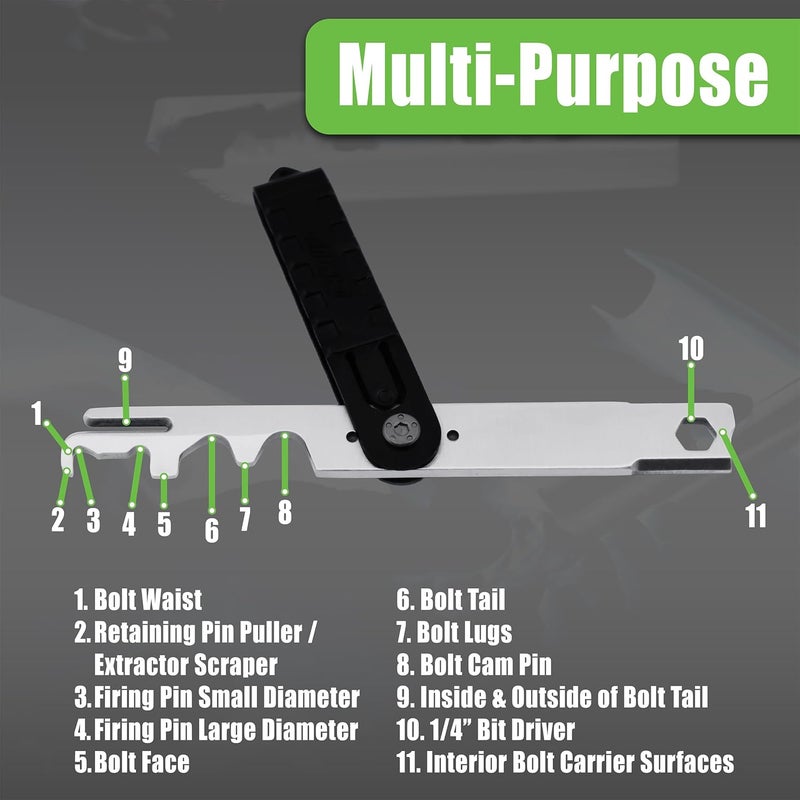 Grip Carbon Multi-Scraper - Clean Major Bolt Carrier Parts: Firing Pin, Carrier, Cam Pin - .223/5.56 MSR - Gunsmithing Cleaning Rebuild and Maintenance - Image 2
