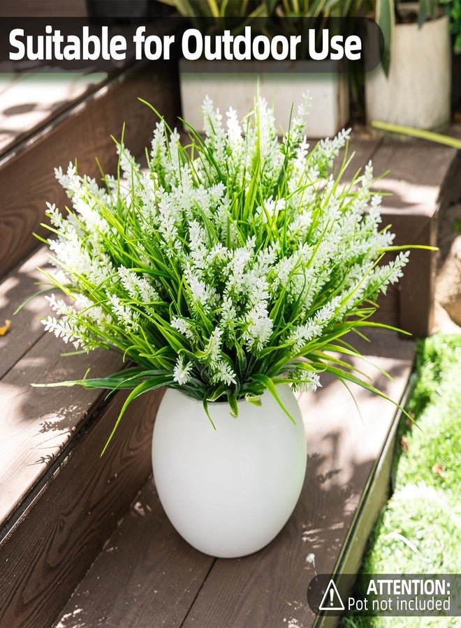 AENTGIU UV Resistant Faux Outdoor Plant, Fake Monkey Grass with Flowers, 12 Bundles Outdoor Artificial Plants Porch Decoration for Planter, Realistic Greenery with Flexible Stems for Patio Garden Pathway - Image 2