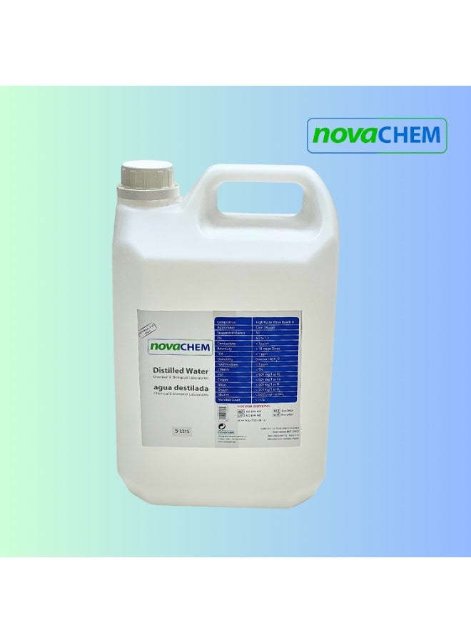 High Purity Distilled/Deionized Water 5L