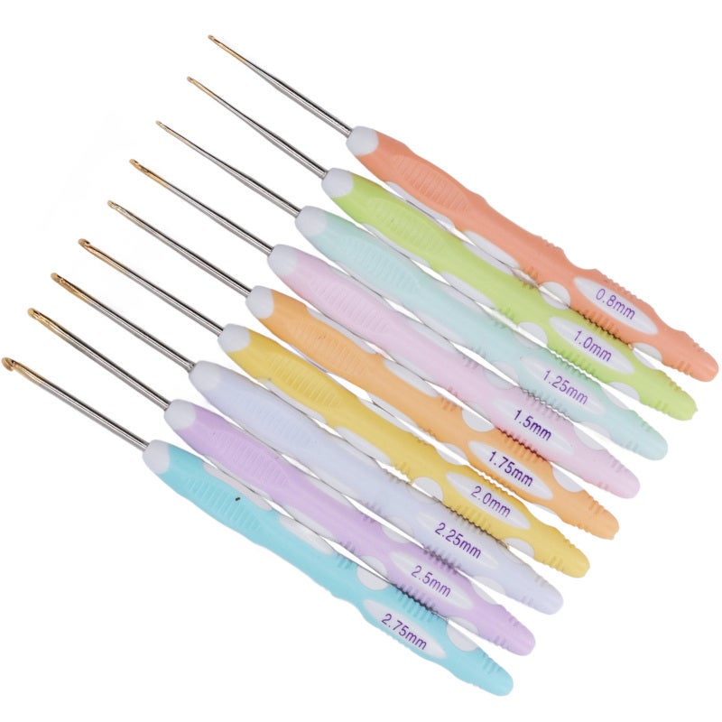 Aluminum Crochet Hooks: 9 Pcs Ergonomic Non-Slip Handle Set - Durable Aluminum Material Professional Crochet Needles for Knitting Beginners, Hobby Crafters & Gift Recipients - Image 5