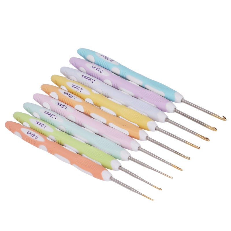 Aluminum Crochet Hooks: 9 Pcs Ergonomic Non-Slip Handle Set - Durable Aluminum Material Professional Crochet Needles for Knitting Beginners, Hobby Crafters & Gift Recipients - Image 3