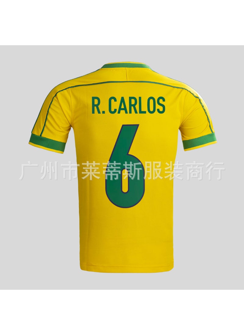 Generic - 1998 Retro Soccer Jersey No.6 Kaka No.9 Ronaldo Card no. 6 ls - Image 1
