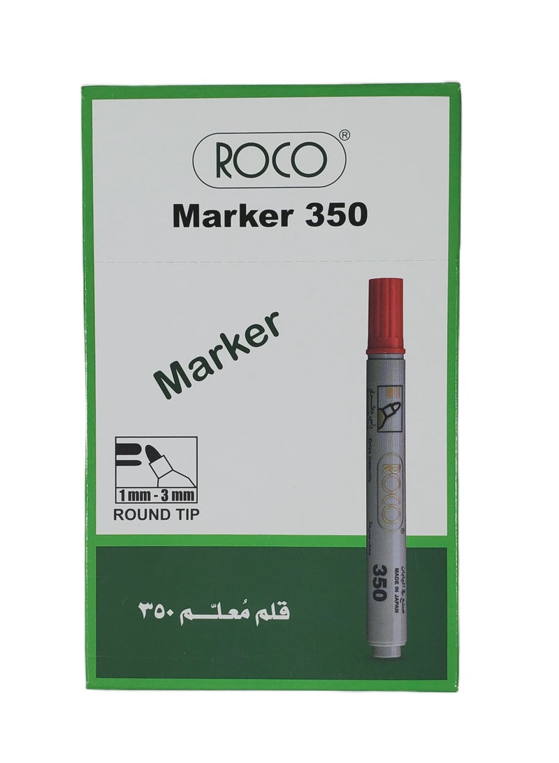 ROCO Marker RED 350 Size 1mm-3mm 12 Pcs - Image 1