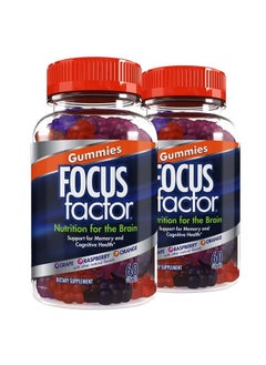 Focus Factor Nootropic Gummies, Memory Supplement for Brain, Phosphatidylserine, Bacopa, Huperzine A, 60 Count, Pack of 2  - Image 1