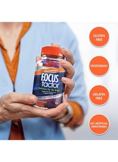 Focus Factor Nootropic Gummies, Memory Supplement for Brain, Phosphatidylserine, Bacopa, Huperzine A, 60 Count, Pack of 2  - Image 3