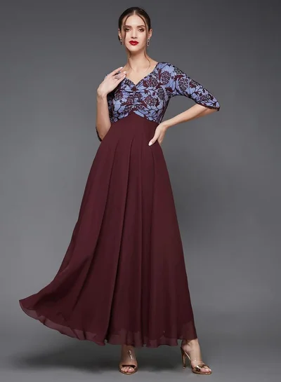 Styli Floral Bodice Maxi Dress
