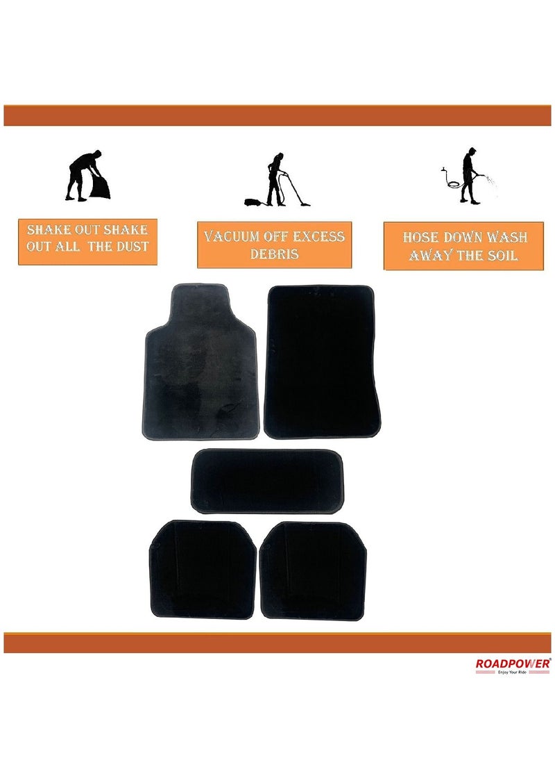 Car Floor Mat Luxury Grass Foot Mats Compatible With Premium Vinyl Washable  Floor Mat Black