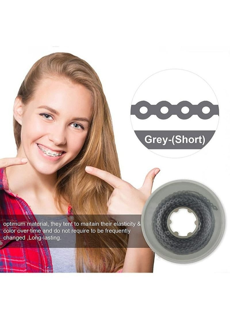 Geustos Orthodontic Bracket Rubber Chain Power Chain, Medium Distance, Dental Rubber Chain For Brackets, Continuous, Transparent and Gray, 2.28m/Roll  - Image 5