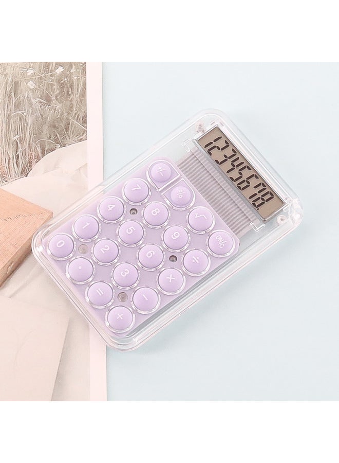 Mini Student Calculator Cute Candy Color Calculator Portable Handheld Calculator Transparent Office Computer