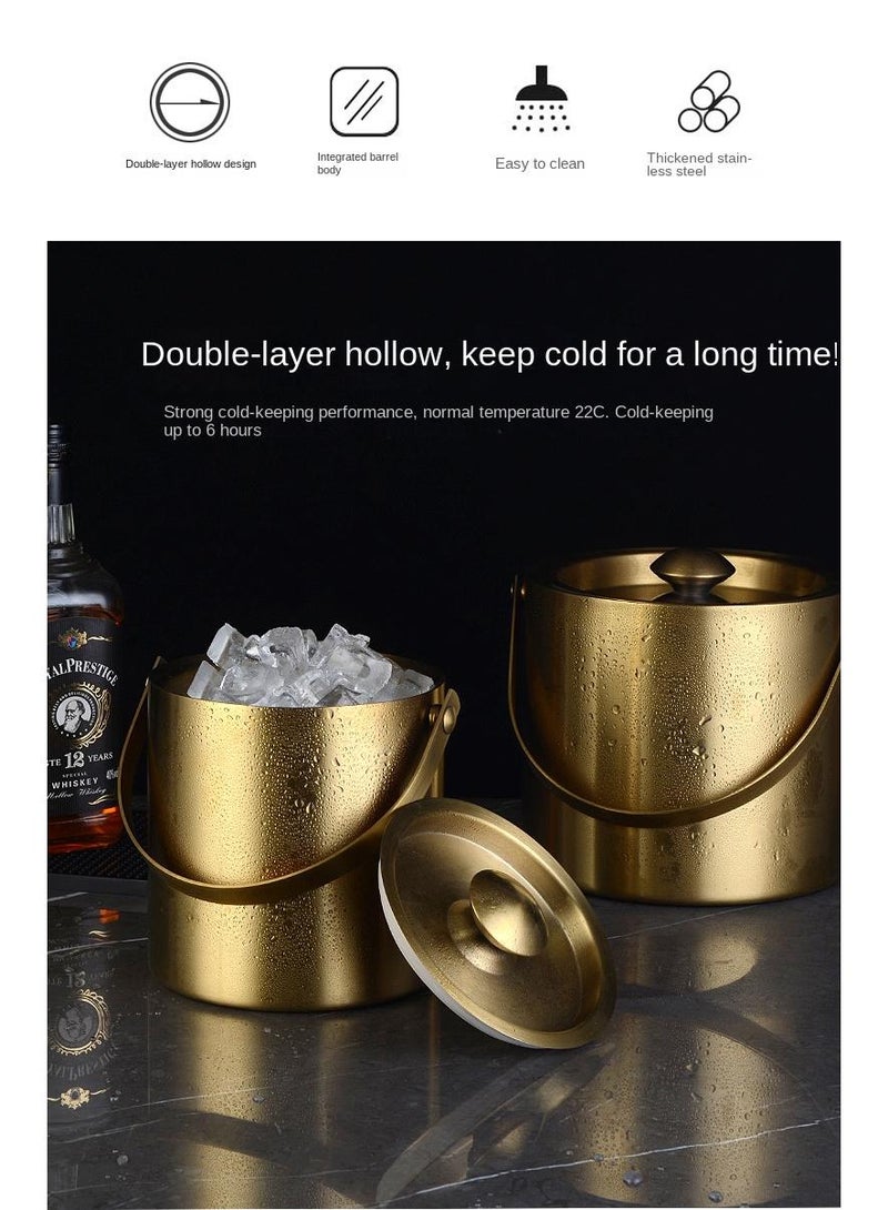 general 1.6L Portable Stainless Steel Double Insulated Ice Bucket With Lid - Image 4