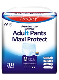 UniJoy 10 Pieces UniJoy Adult Diapers Pull Up / Pant Style Maximum Absorbency, Maximum Overnight Absorbency, Leak Protection, for Men and Women / Unisex, Medium – Large Size (Waist Size 60 cm – 110 cm)  - Image 1