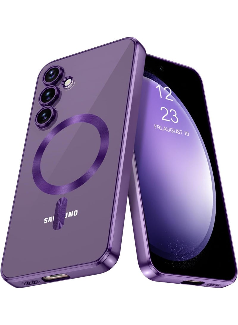Magnetic Clear Case for Samsung Galaxy S25 FE with Camera Lens Protector Magsafe Compatible Electroplated Soft TPU Shockproof Anti-Scratch Phone Case for Galaxy S25 FE - Image 1