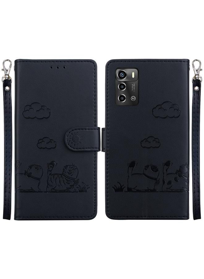 Case For ZTE Blade A72 / V40 Vita Cute Cats RFID Leather Phone Case