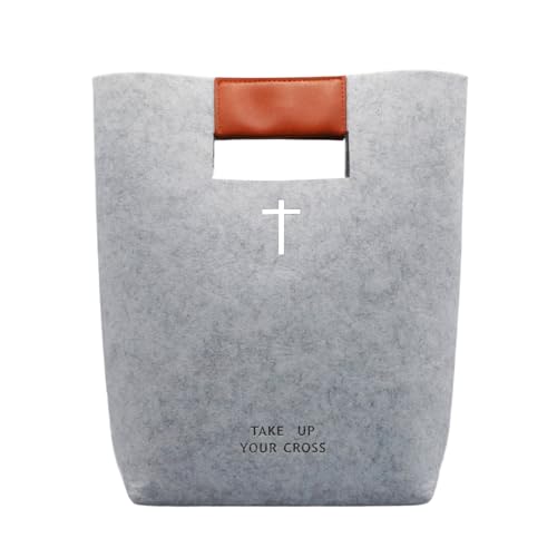 aolaso Bible Bag for Women Men, Felt Bible Tote, Bible Carrying Cover Case Church Bag Christian Gift - Image 1