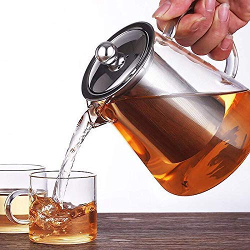 ZROY ENTERPRISE Borosilicate Glass Kettle Teapot | 750ml | with Removable Infuser & Lid & Handle, Glass Tea Kettle Stovetop Safe, Great for Loose Leaf Tea, Blooming Tea, Tea Bags (ZROY - 06) - Image 4