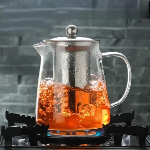 ZROY ENTERPRISE Borosilicate Glass Kettle Teapot | 750ml | with Removable Infuser & Lid & Handle, Glass Tea Kettle Stovetop Safe, Great for Loose Leaf Tea, Blooming Tea, Tea Bags (ZROY - 06) - Image 1