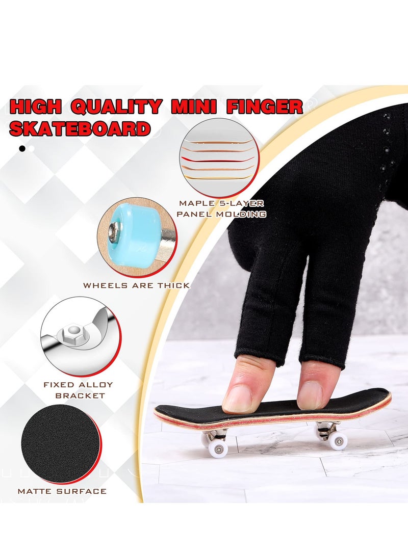 Finger Skateboard, 2 Pcs Alloy Mini Skateboard Deck with Pro Fingerboard Tools and Bearing, Pressure Gifts for Children Teens Adults (Blue+White) - Image 4
