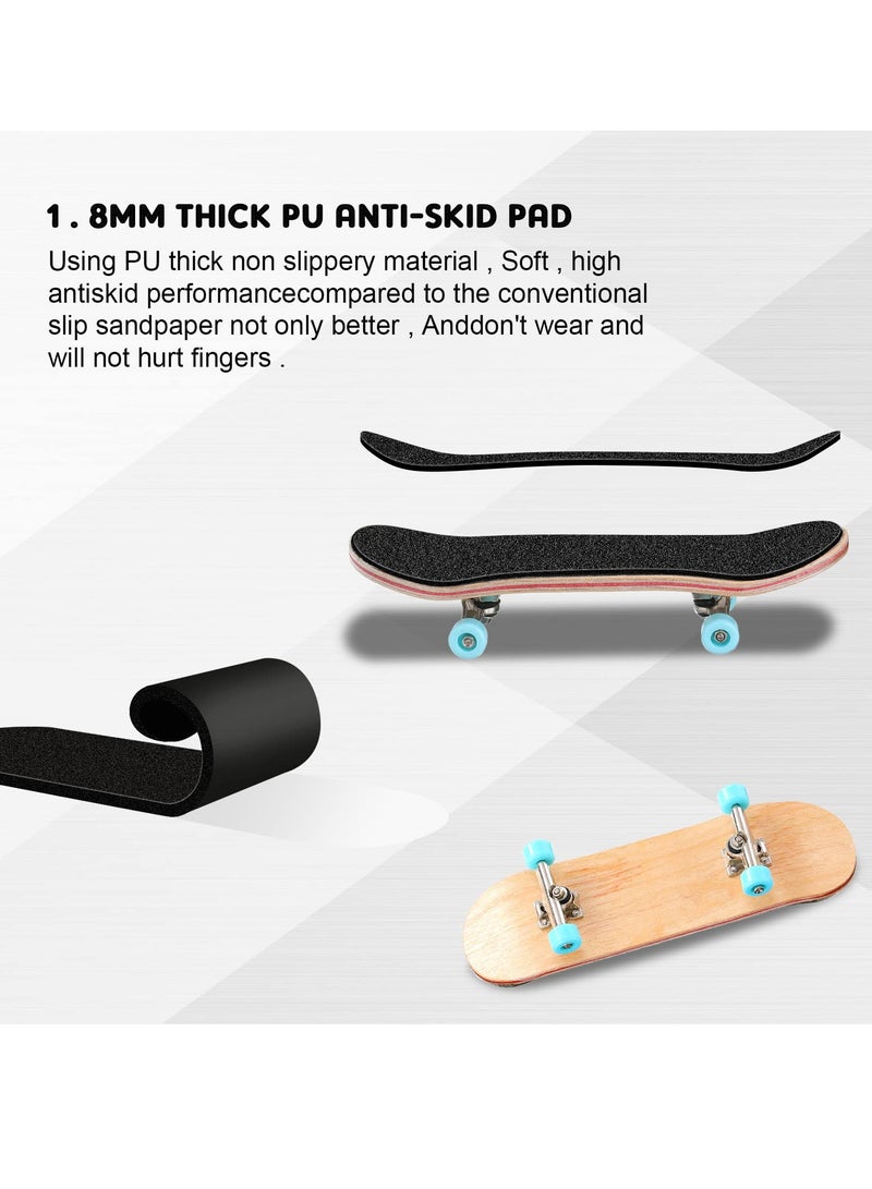 Finger Skateboard, 2 Pcs Alloy Mini Skateboard Deck with Pro Fingerboard Tools and Bearing, Pressure Gifts for Children Teens Adults (Blue+White) - Image 5