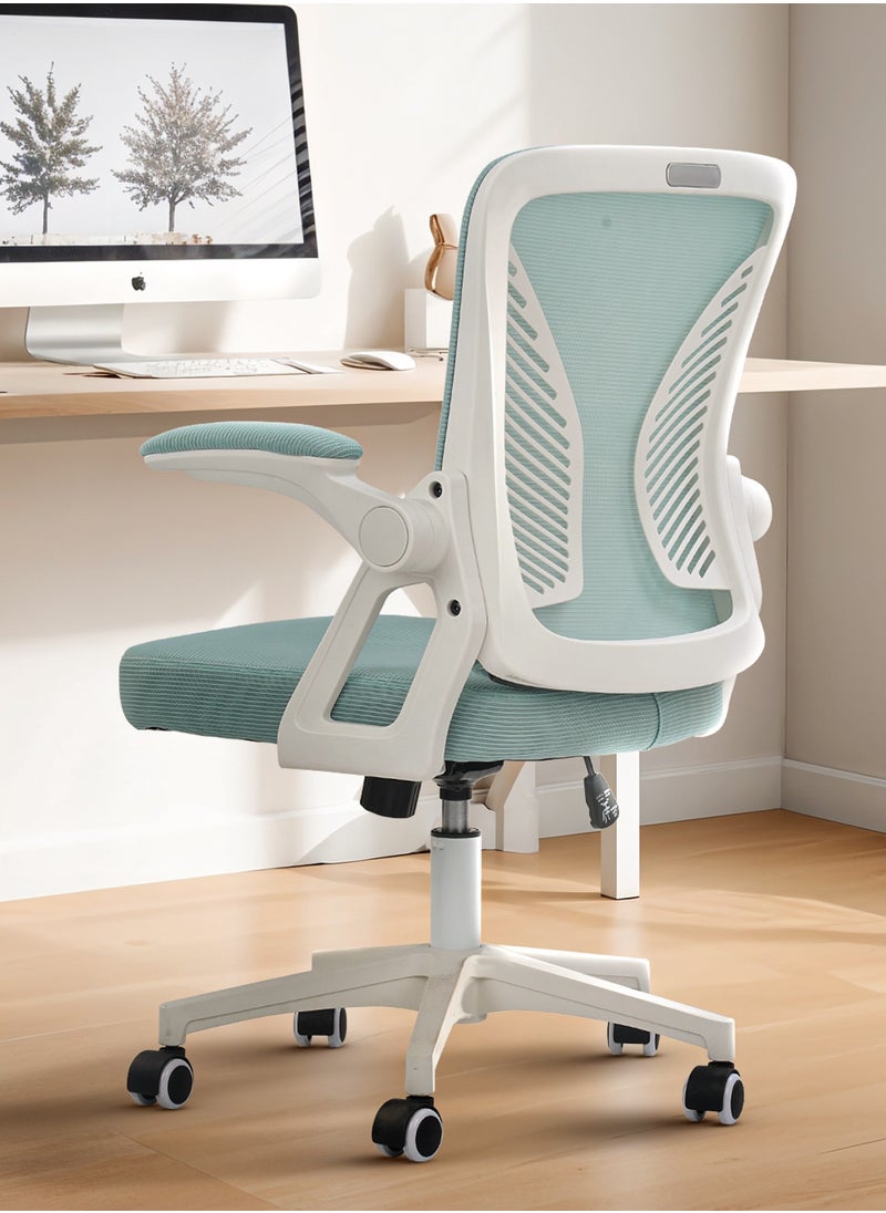 Premium Ergonomic Office Chair for Work from Home, High Back Computer Chair with Flip Up Armrest, Breathable Mesh, Rocking, Adjustable Seat, Winged Back | Mesh Chair for Office White/Blue - pzsku/Z3187FEB222DD70332A90Z/45/_/1735382918/9e53270a-3324-426d-a7c8-57371f788093