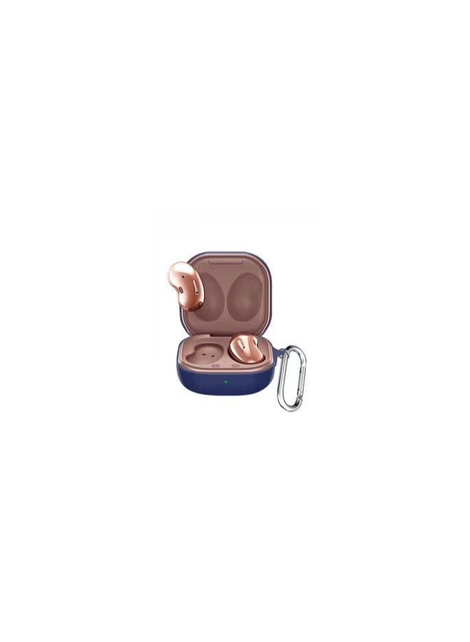 CATANES Samsung Galaxy Buds Live (2020) / Galaxy Buds 2 (2021) / Galaxy Buds Pro (2021) Protective Silicone Case Shockproof Ultra Slim Skin with Keychain Carabiner Blue - Image 1