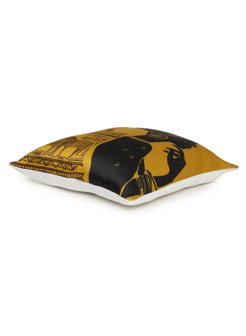 Oussum Lady Decorative Yellow Throw Pillow Covers Pack of 2 For Office Car Seat Home Bedroom Sofa Home Decoration Chair (16 X 16 Inch)  - Image 3