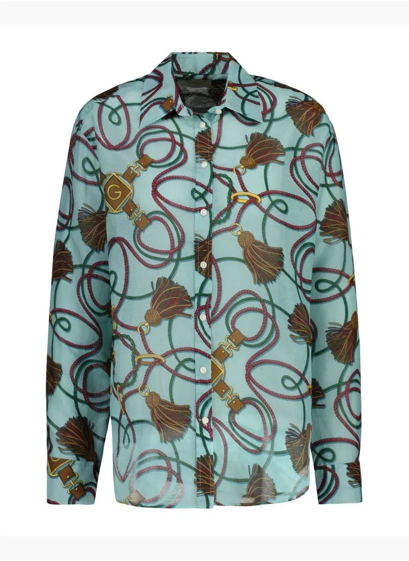 GANT Relaxed Fit Rope Print Cotton Silk Shirt