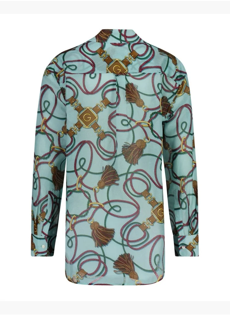 غانت Relaxed Fit Rope Print Cotton Silk Shirt