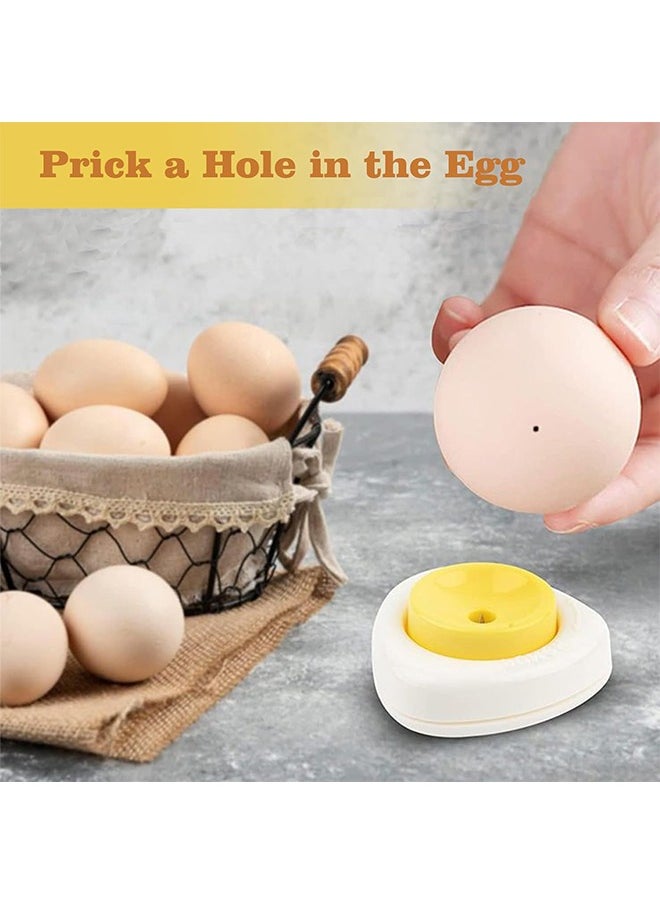 HY - 2 Pcs Egg Piercers for Raw Eggs, Egg Hole Egg Separator Tools for Kitchen Gadgets for Hard Boiled Eggs Simple Egg Punchers Piercer with Retractable and Sharp Pin (Yellow) - Image 1