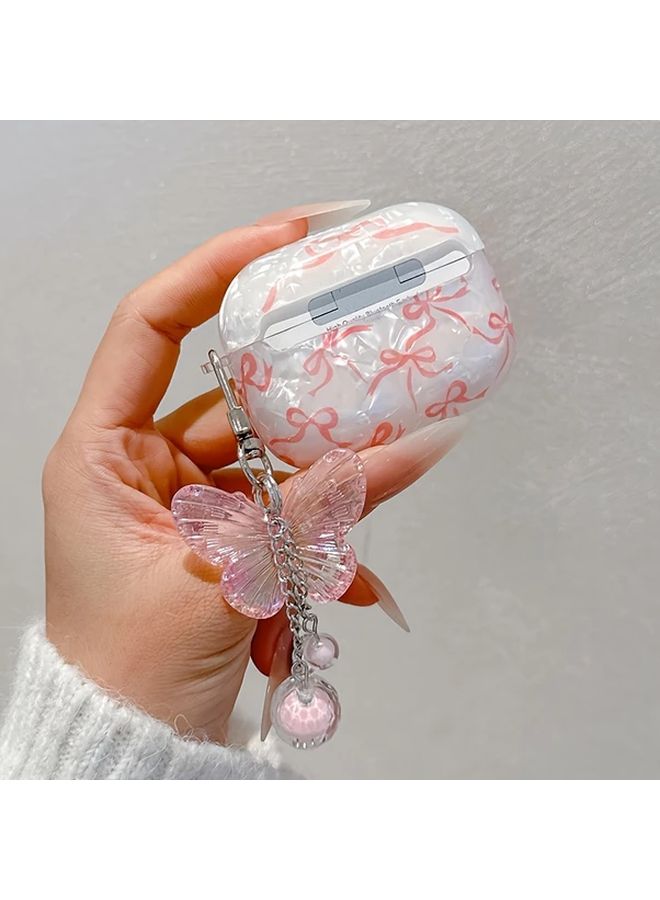 Pink Bow Butterfly Pendant Protective Cover For Airpods Pro And Pro 2 Wireless Headphone Case - Image 3