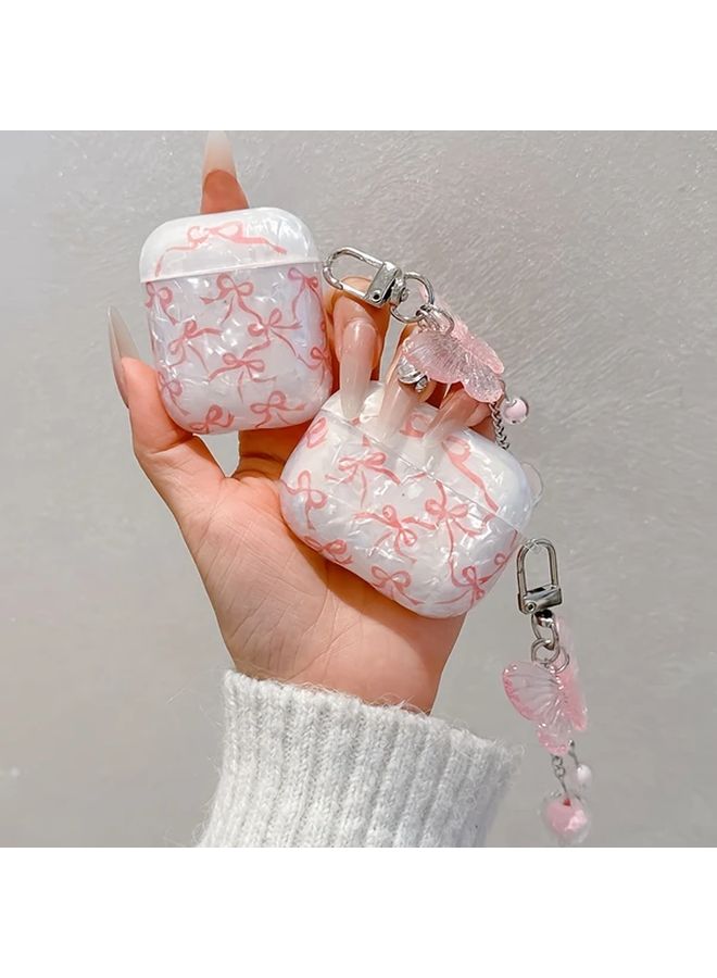 Pink Bow Butterfly Pendant Protective Cover For Airpods Pro And Pro 2 Wireless Headphone Case - Image 4