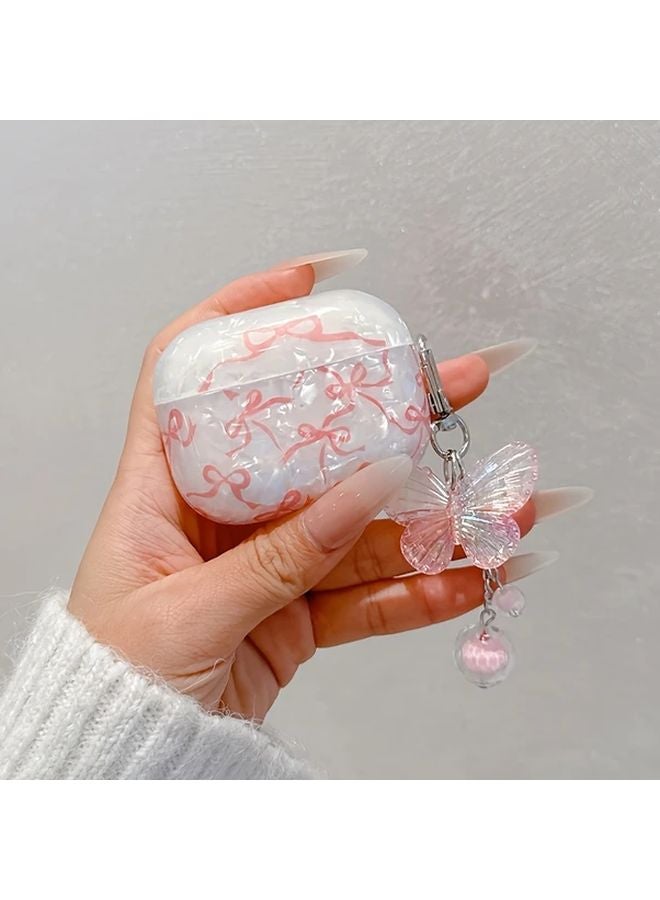 Pink Bow Butterfly Pendant Protective Cover For Airpods Pro And Pro 2 Wireless Headphone Case - Image 1