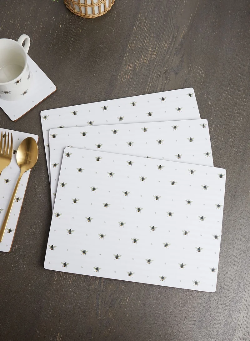 Marks & Spencer Set Of 4 Bee Print Placemats & Coasters