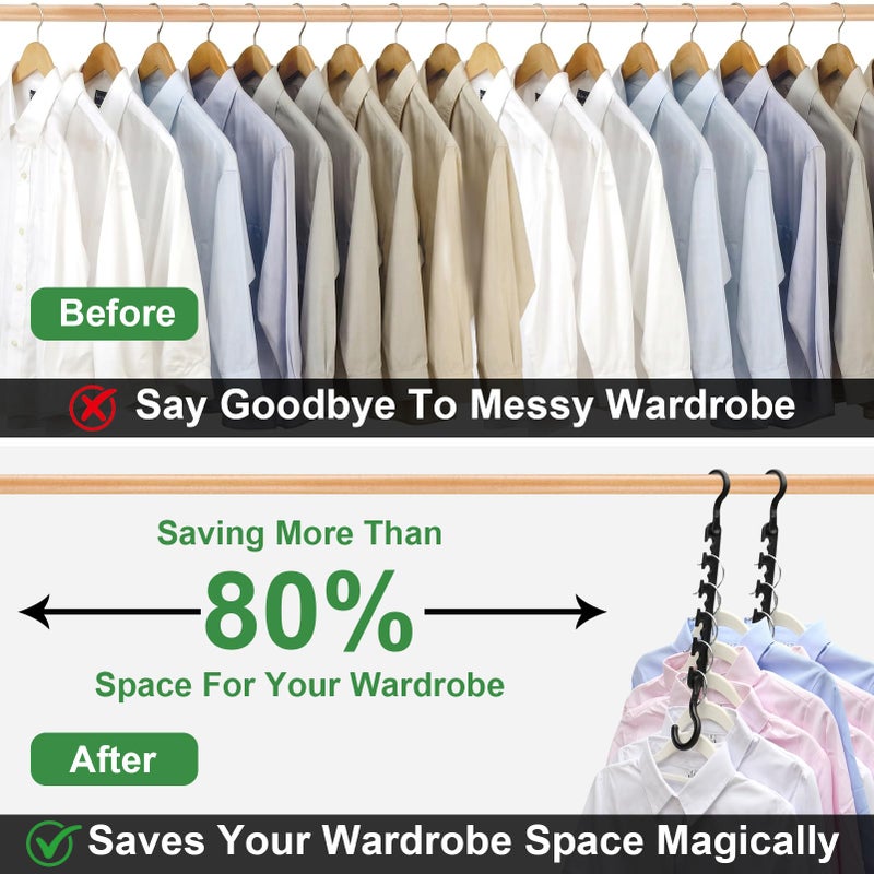 HZZILEY 8-Pack-Closet-Organizers-and-Storage,Sturdy Organization-and-Storage-Hangers-Space-Saving for Wardrobe,Dorm-Room-Essentials for College Students Girls Smart Clothes Hanger Apartment Essentials - Image 2