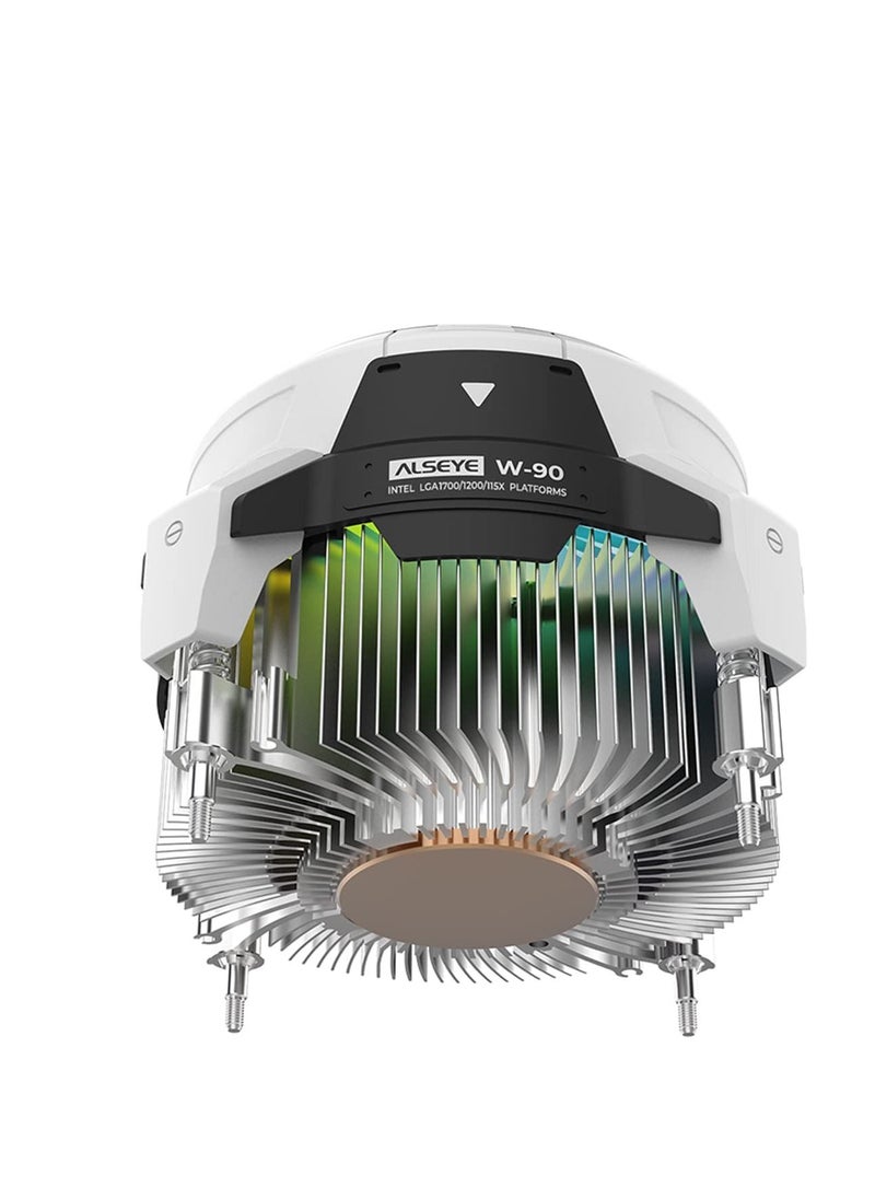 SYOSI - W90 CPU Cooler, Temperature Displayed CPU Cooler for Small Size PC Case with Powerful 90mm ARGB Lighting Fan and 40mm High-Performance Heat Column Inside (W90 Intel Version) - Image 1