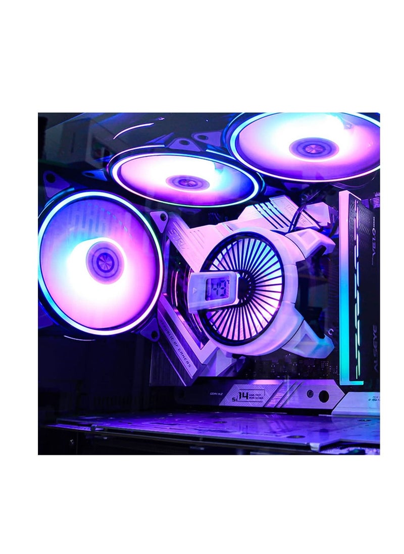 SYOSI - W90 CPU Cooler, Temperature Displayed CPU Cooler for Small Size PC Case with Powerful 90mm ARGB Lighting Fan and 40mm High-Performance Heat Column Inside (W90 Intel Version) - Image 1