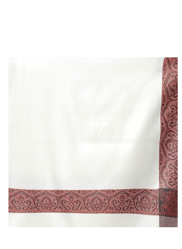 Accessorize Kingdom Men's Woven Border Woollen Lohi/Shawl [50" X 100"] - Image 5